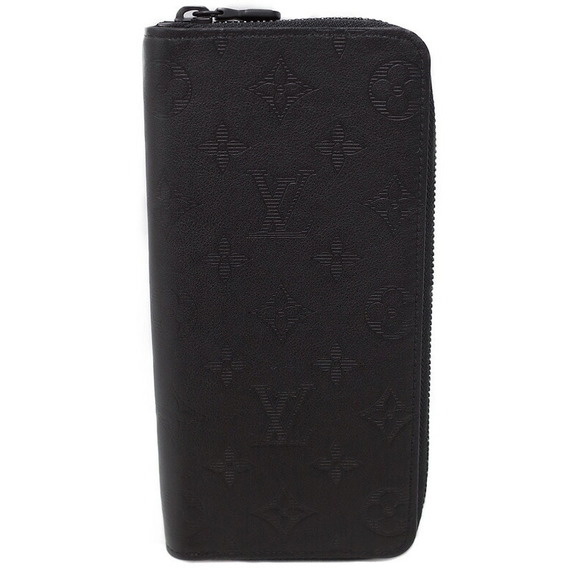Louis Vuitton Black Zip Wallet Zippy Shadow Long Vertical Monogram - Picture 1 of 5